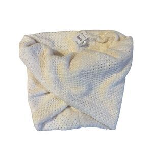 Versona Womens One Size Faux Fur Neck Shawl Wrap Cream Studded NWT